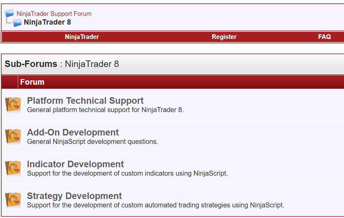 platform support ninjatrader